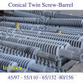 65/132 conical twin screw and barrel for extruders